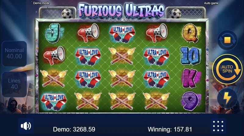 Furious Ultras - tribünlü ana oyun ekranı